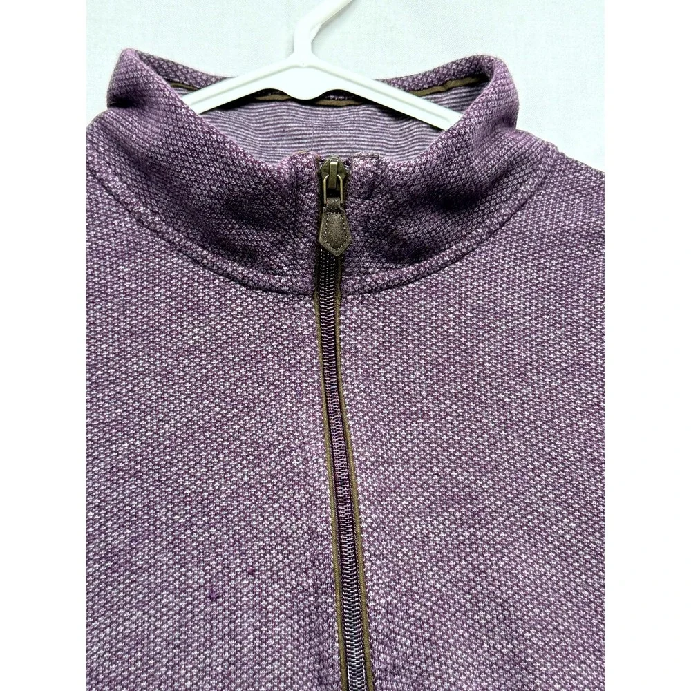 JoS. A. Bank Reserve Sweater Men XL Purple Traditional Fit Quarter Zip Mock Neck